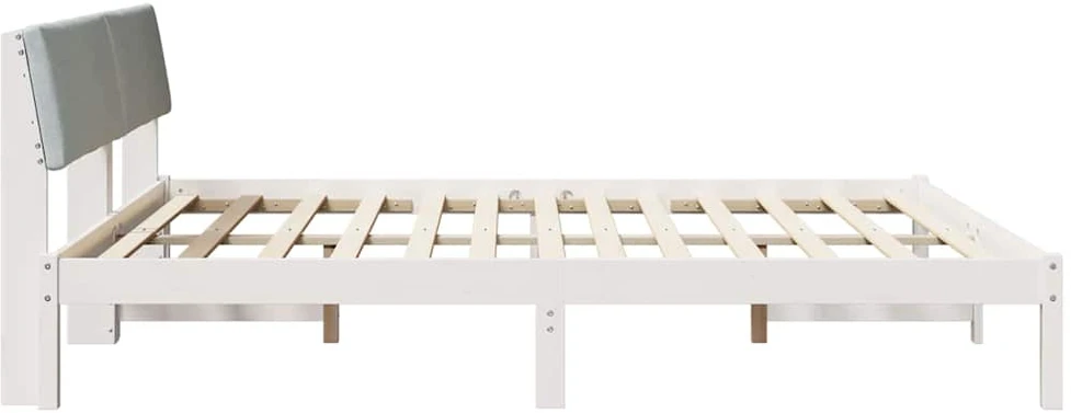 Lovos rėmas Balta ir šviesiai pilka 200 x 200 cm Pušies masyvas