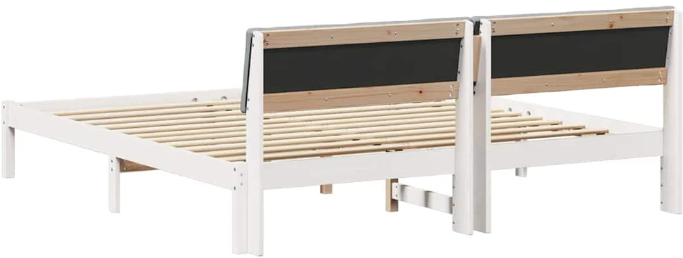Lovos rėmas Balta ir šviesiai pilka 200 x 200 cm Pušies masyvas