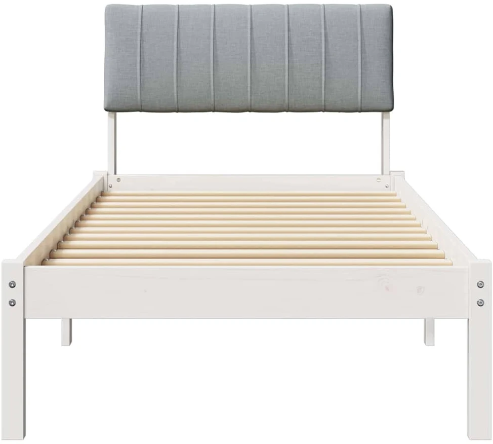 Lova Lovos rėmas Balta ir šviesiai pilka 75 x 190 cm Pušies masyvas