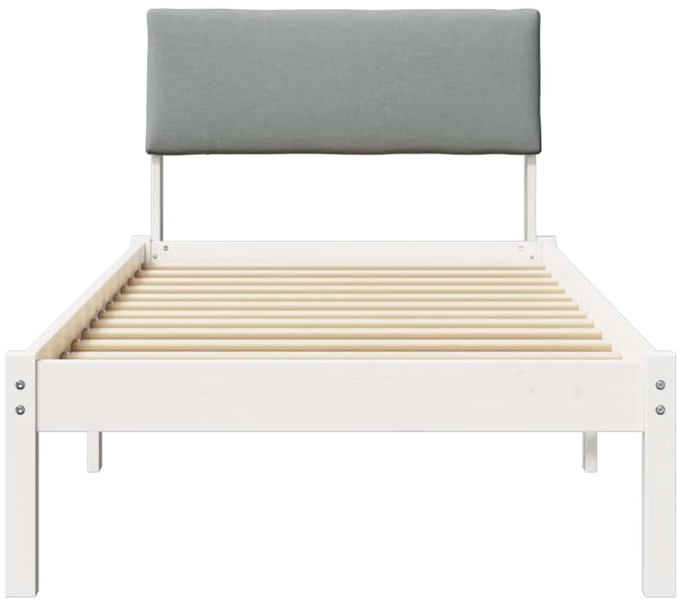Lova Lovos rėmas Balta ir šviesiai pilka 75 x 190 cm Pušies masyvas