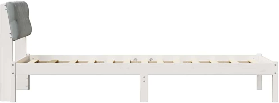 Lova Lovos rėmas Balta ir šviesiai pilka 75 x 190 cm Pušies masyvas