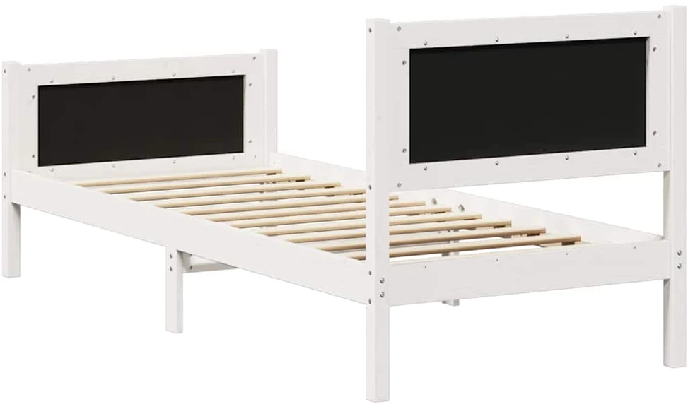 Lova Lovos rėmas Balta ir šviesiai pilka 75 x 190 cm Pušies masyvas