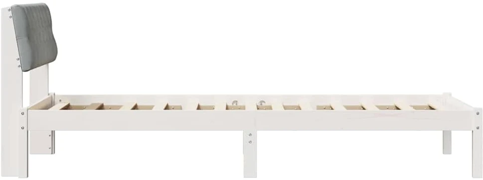 Lova Lovos rėmas Balta ir šviesiai pilka 90 x 190 cm Pušies masyvas