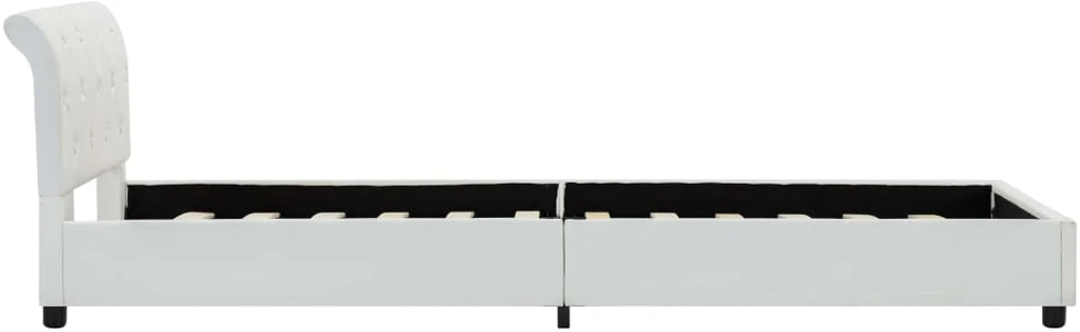 Lovos rėmas, baltas, 100x200cm, dirbtinė oda