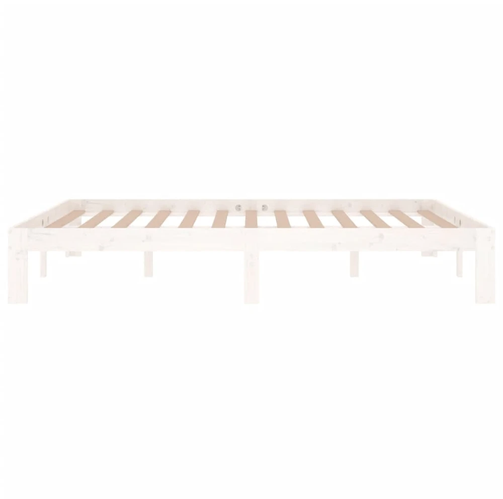 Lovos rėmas, baltas, 140x190cm, pušies medienos masyvas