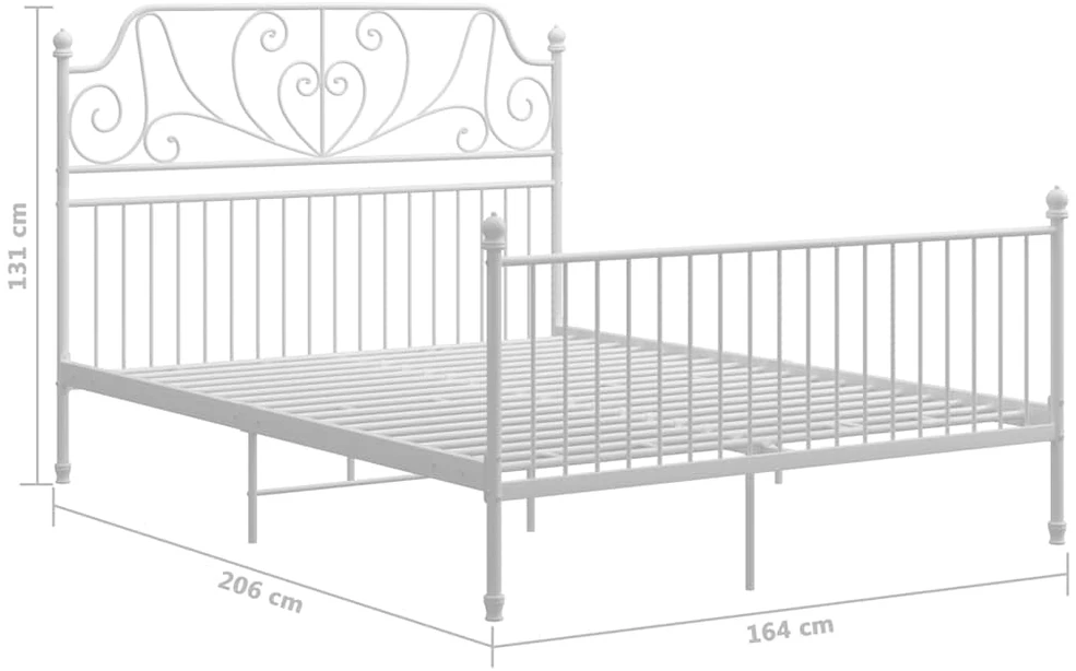 Lovos rėmas, baltos spalvos, 160x200cm, metalas