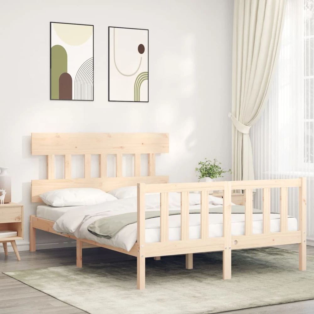 Lovos rėmas be čiužinio, 140x200cm, pušies medienos masyvas