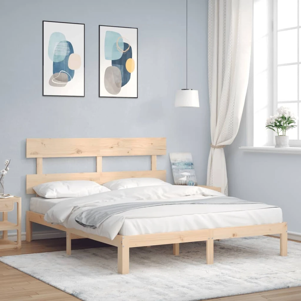 Lovos rėmas be čiužinio, 160x200cm, pušies medienos masyvas
