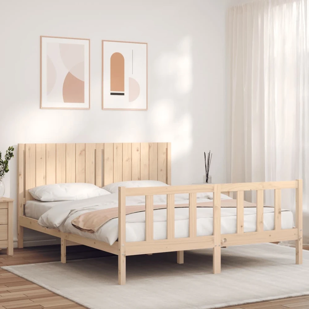 Lovos rėmas be čiužinio, 160x200cm, pušies medienos masyvas