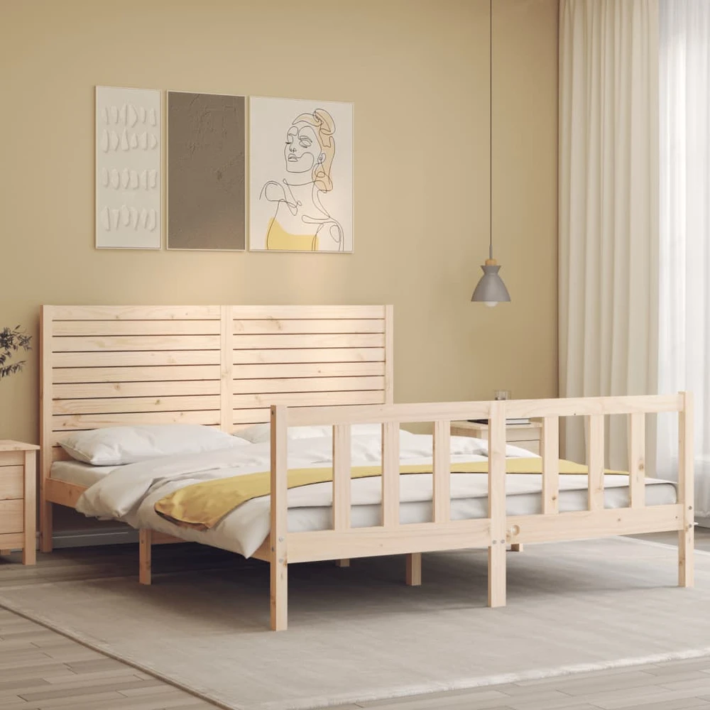 Lovos rėmas be čiužinio, 160x200cm, pušies medienos masyvas