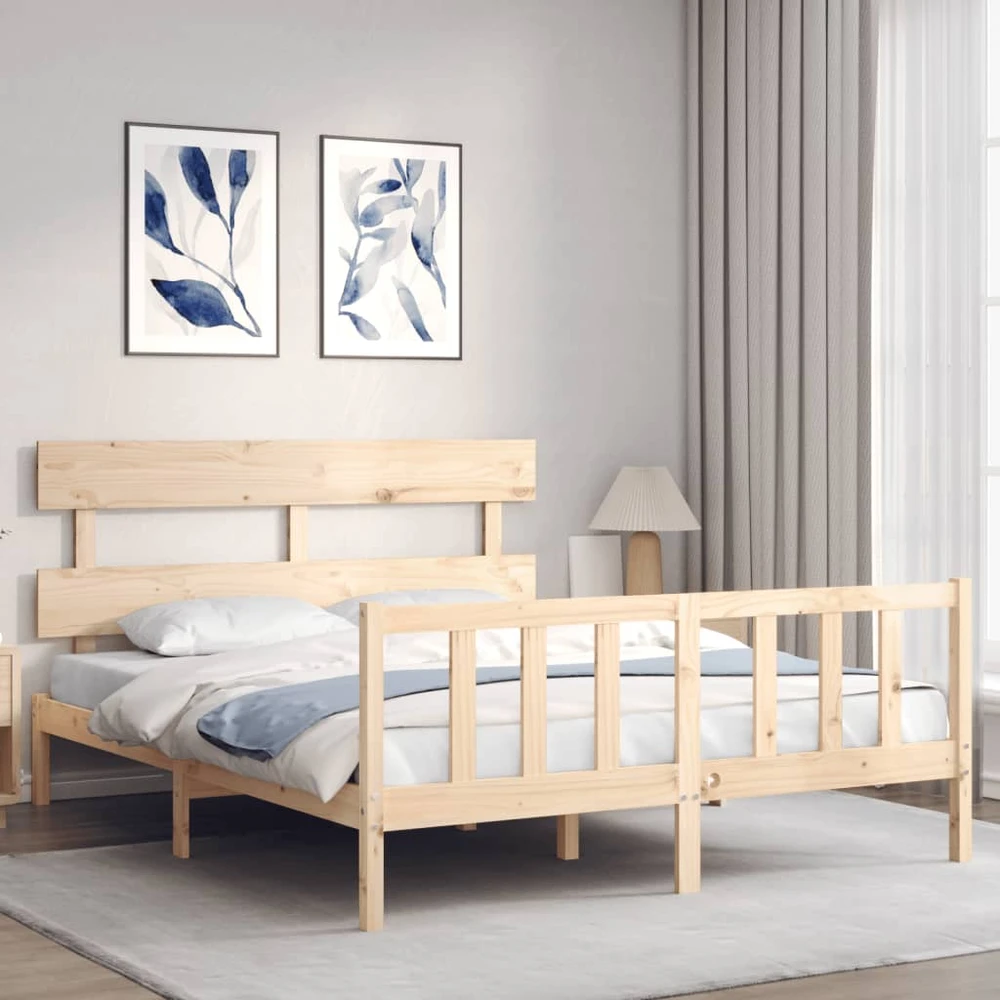 Lovos rėmas be čiužinio, 160x200cm, pušies medienos masyvas