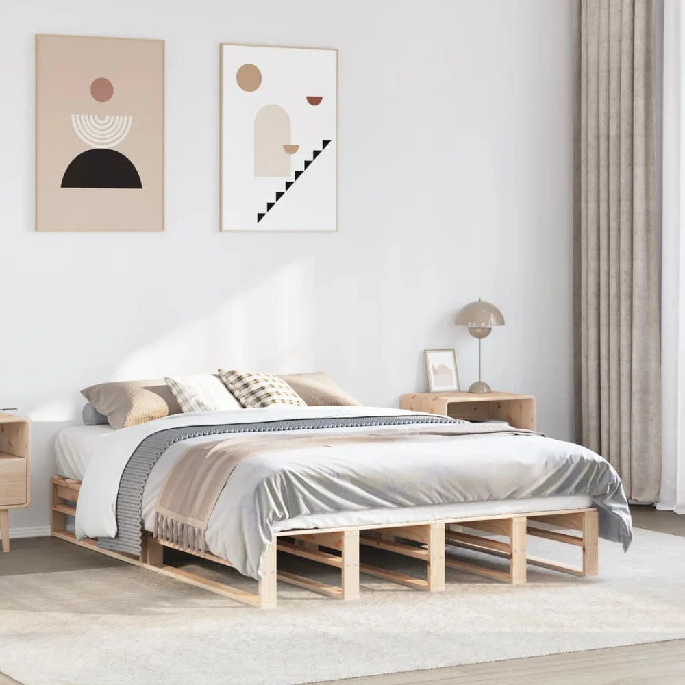 Lovos rėmas be čiužinio, 160x200cm, pušies medienos masyvas