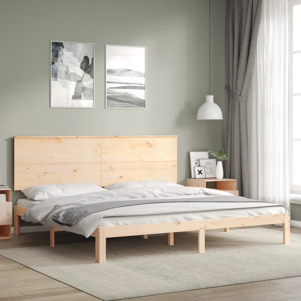 Lovos rėmas su galvūgaliu, 200x200cm, medienos masyvas
