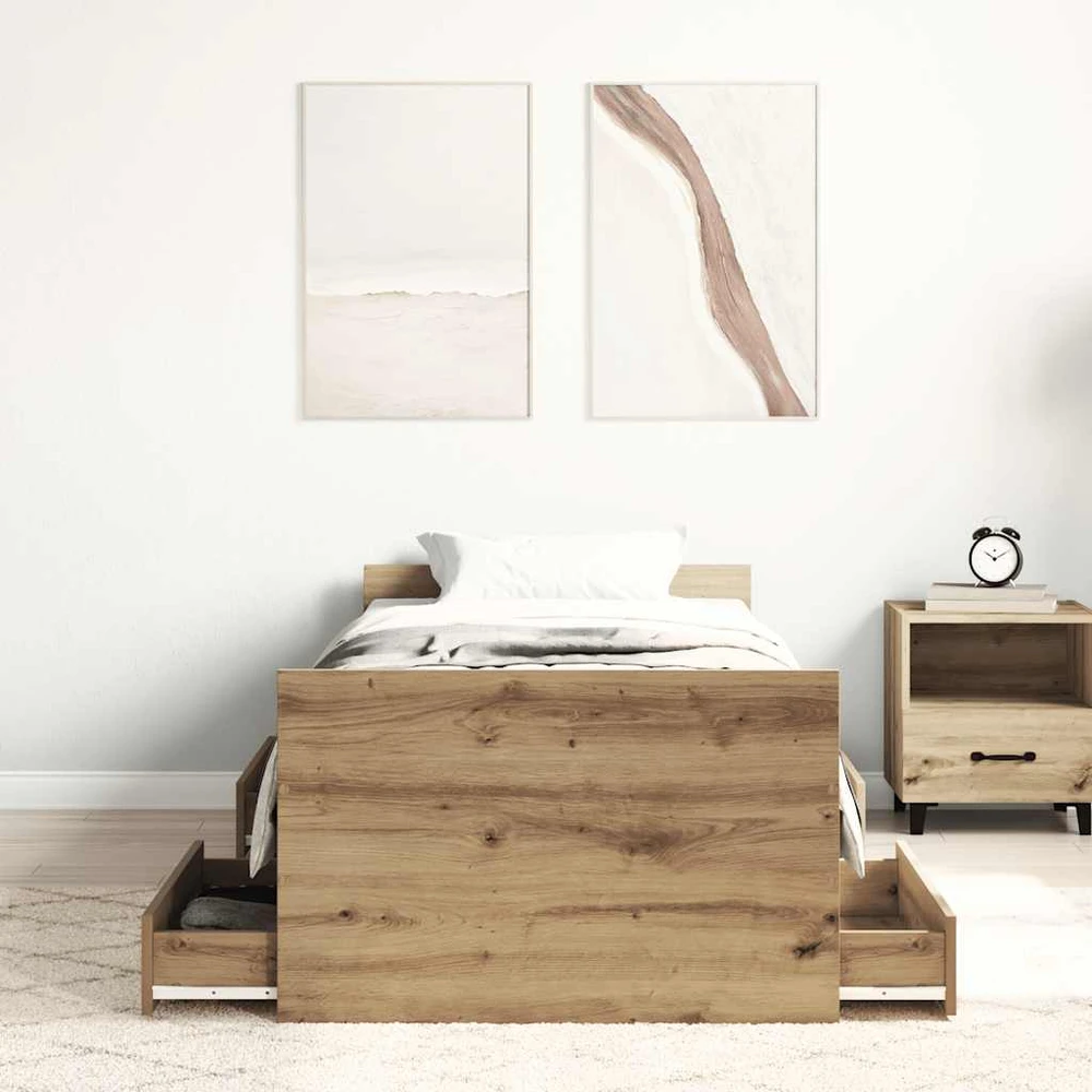 Lovos rėmas be čiužinio, artisano ąžuolo, 100x200 cm