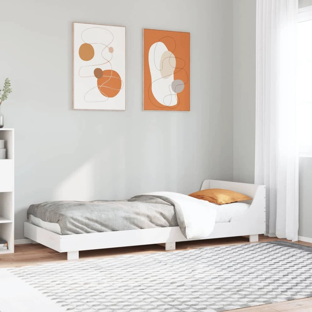 Lovos rėmas be čiužinio, baltas, 100x200cm, pušies masyvas