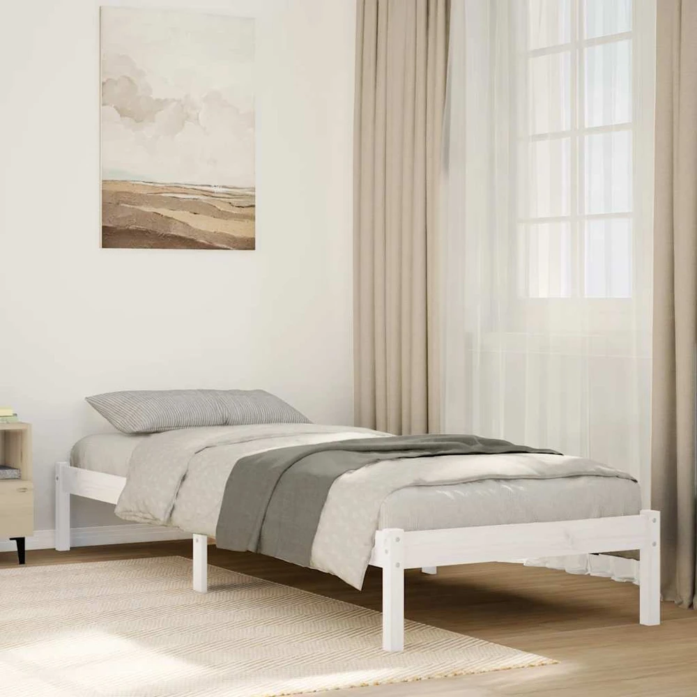 Lova Lovos rėmas be čiužinio, baltas, 100x210cm, pušis, itin ilgas
