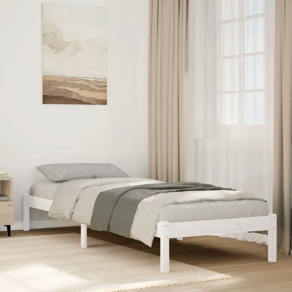 Lova Lovos rėmas be čiužinio, baltas, 100x220cm, pušis, itin ilgas