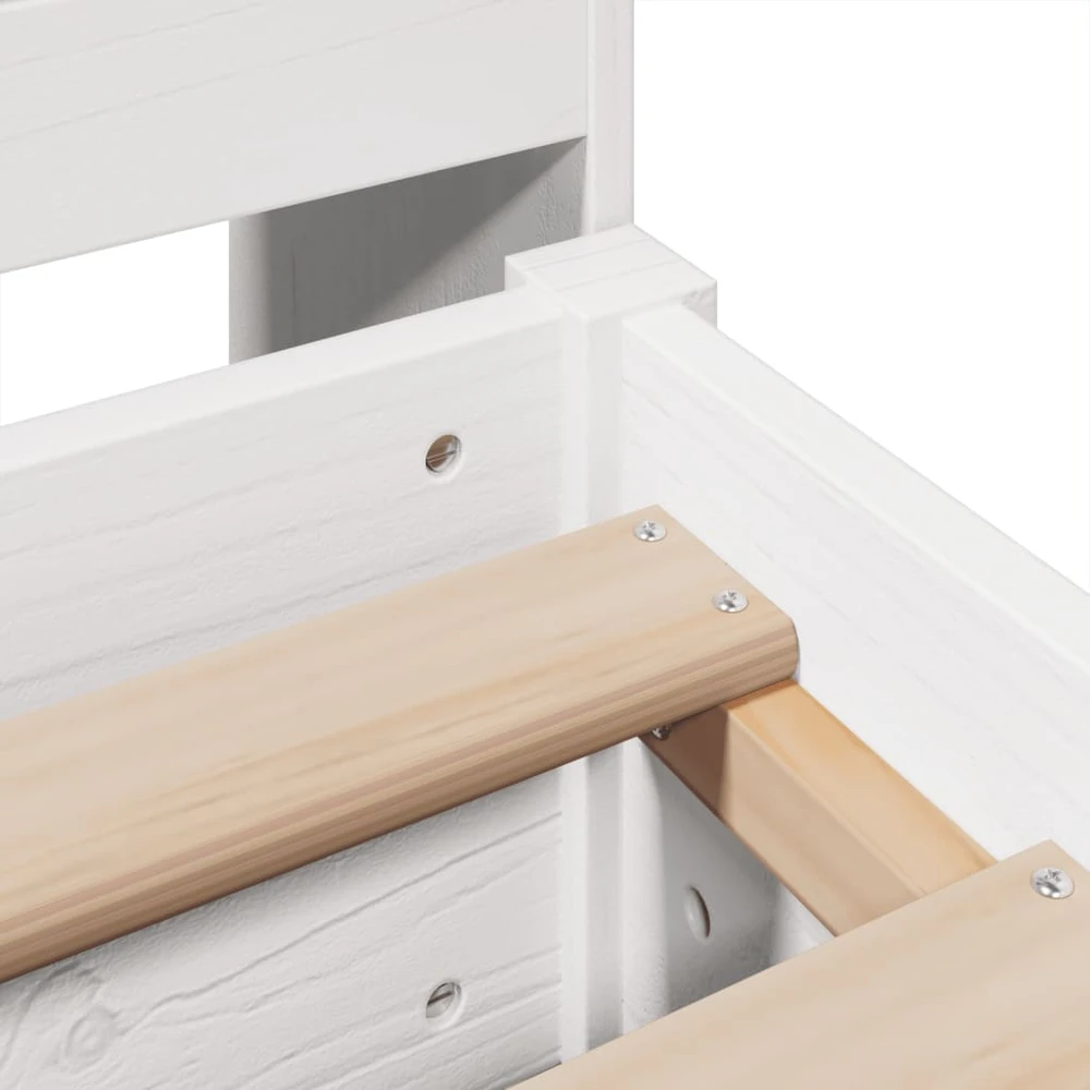 Lovos rėmas be čiužinio, baltas, 180x200cm, pušies masyvas