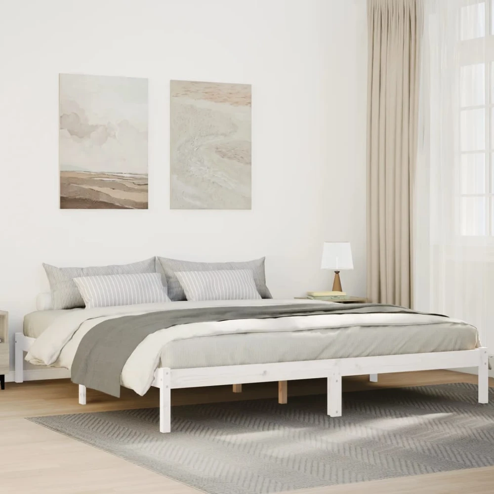 Lova Lovos rėmas be čiužinio, baltas, 180x210cm, pušis, itin ilgas