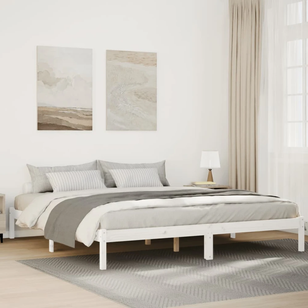 Lova Lovos rėmas be čiužinio, baltas, 180x220cm, pušis, itin ilgas
