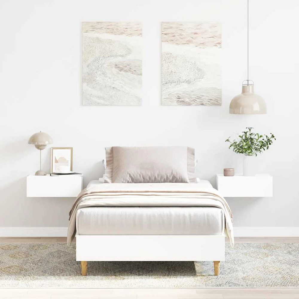 Lova Lovos rėmas Be Čiužinio Baltas 75x190 cm Inžinierinė mediena