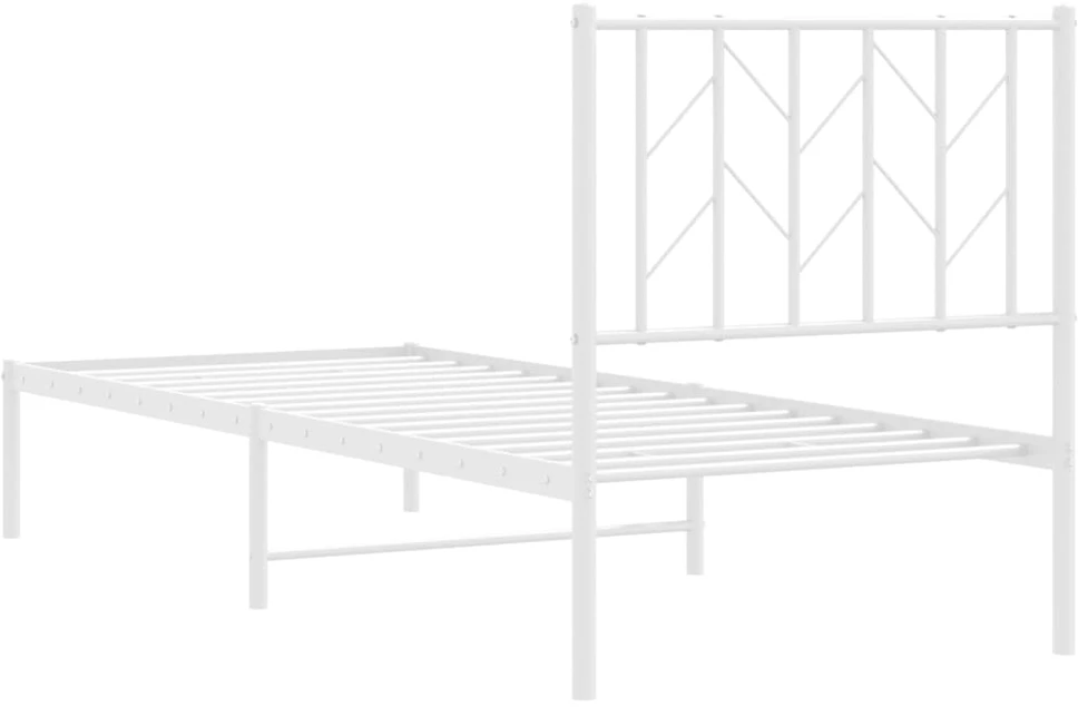 Lovos rėmas be čiužinio, baltas, 75x190cm, metalas