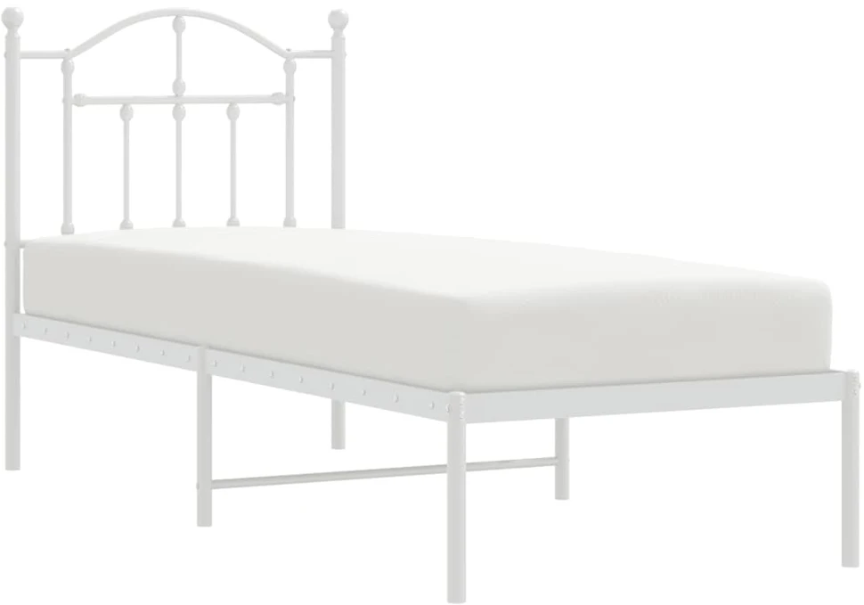 Lovos rėmas be čiužinio, baltas, 75x190cm, metalas
