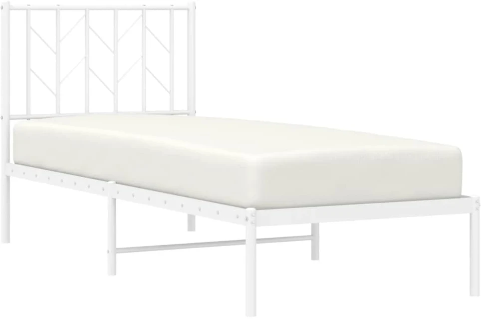 Lovos rėmas be čiužinio, baltas, 75x190cm, metalas