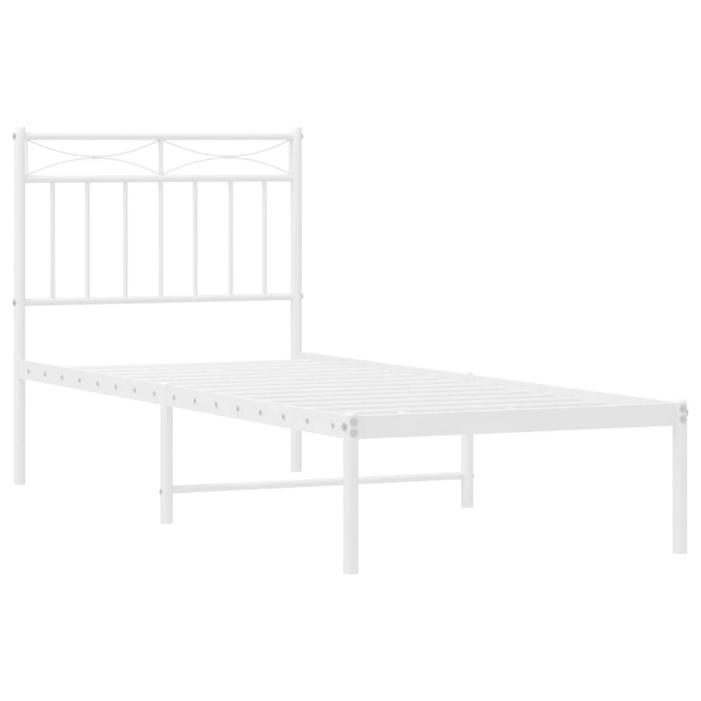 Lovos rėmas be čiužinio, baltas, 75x190cm, metalas