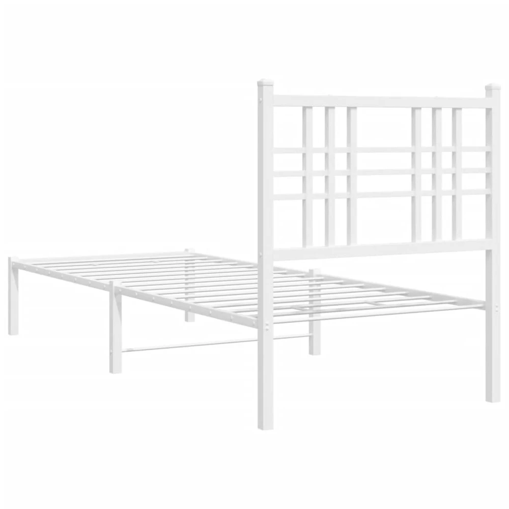 Lovos rėmas be čiužinio, baltas, 75x190cm, metalas