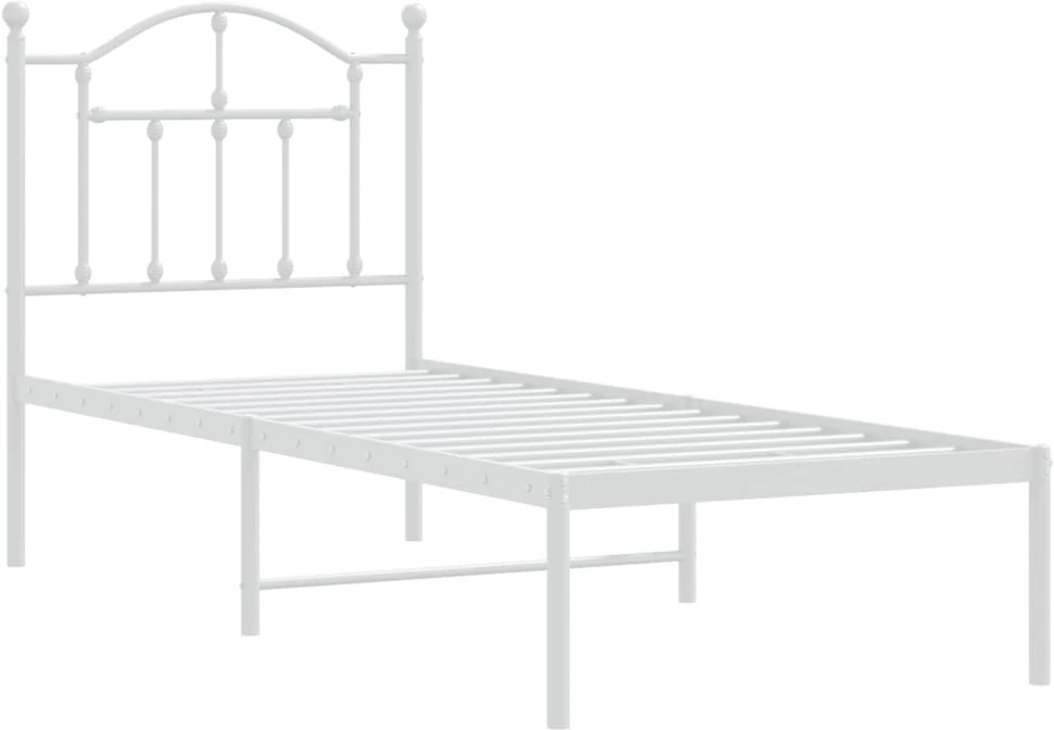 Lovos rėmas be čiužinio, baltas, 75x190cm, metalas