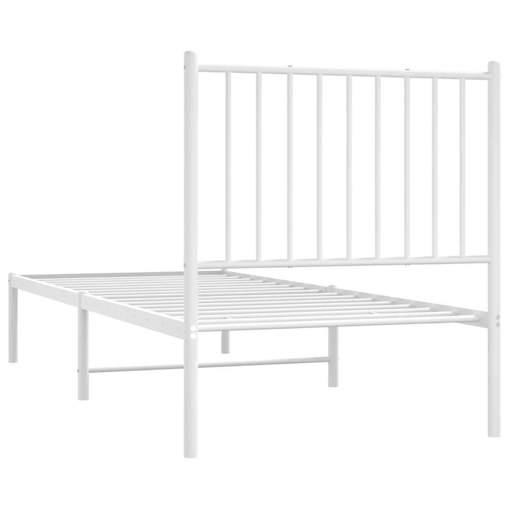 Lovos rėmas be čiužinio, baltas, 75x190cm, metalas