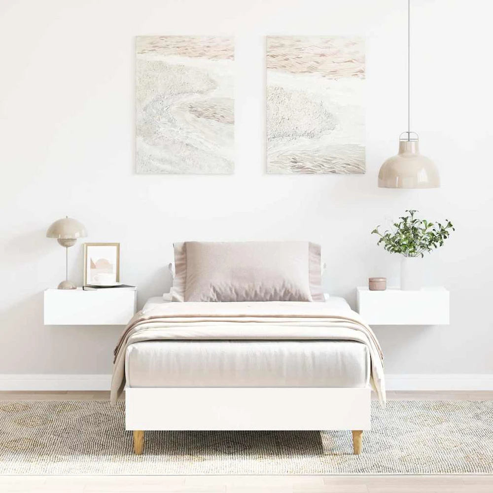 Lovos rėmas Be Čiužinio Baltas 90x190 cm Inžinierinė mediena