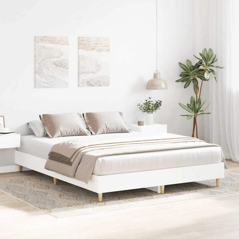 Lovos rėmas be čiužinio, baltos, 140x200 cm, apdirbta mediena