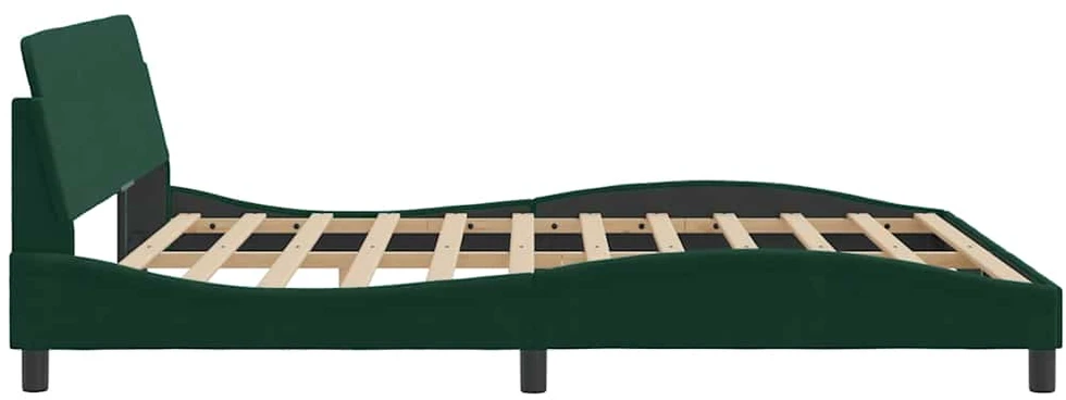 Lovos rėmas su galvūgaliu, tamsiai žalias, 180x200 cm, aksomas