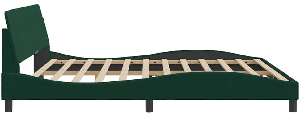 Lovos rėmas su galvūgaliu, tamsiai žalias, 200x200 cm, aksomas