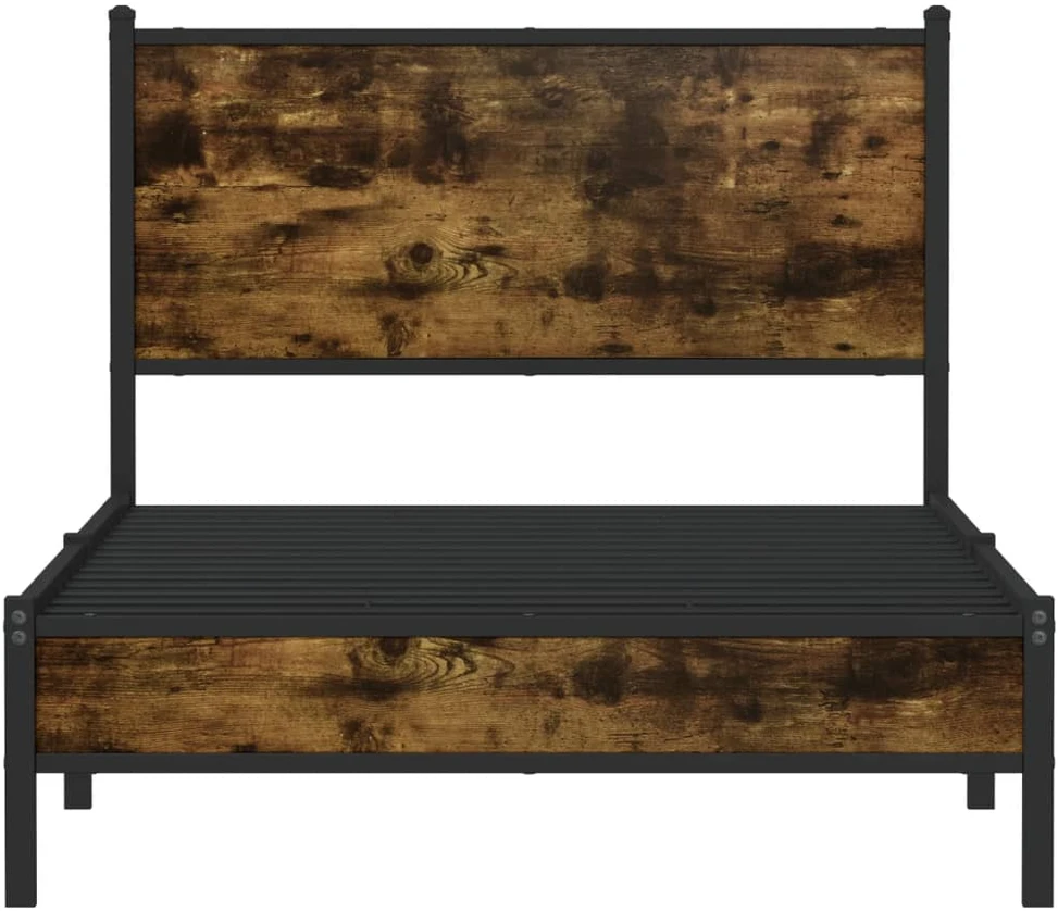 Lova Lovos rėmas be čiužinio, dūminio ąžuolo, 100x190cm, metalas