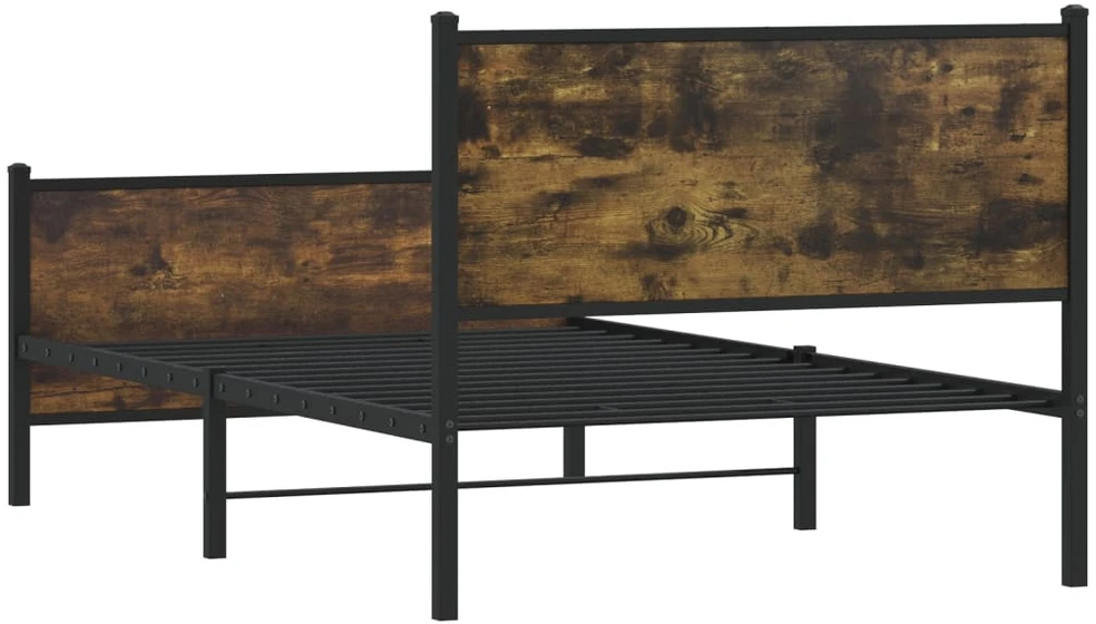 Lovos rėmas be čiužinio, dūminio ąžuolo, 100x200cm, metalas