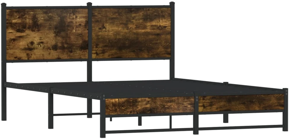 Lovos rėmas be čiužinio, dūminio ąžuolo, 150x200cm, metalas