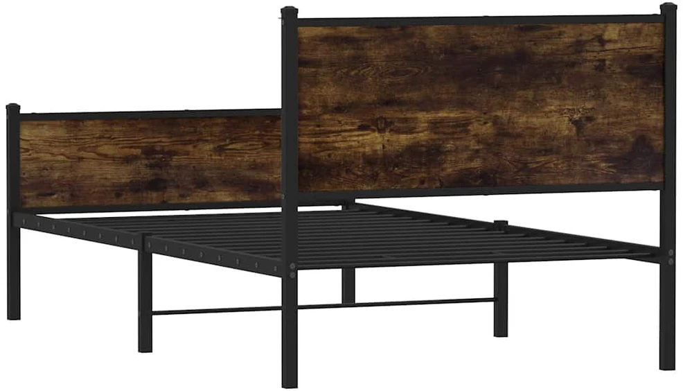 Lovos rėmas be čiužinio, dūminio ąžuolo, 120x200cm, metalas