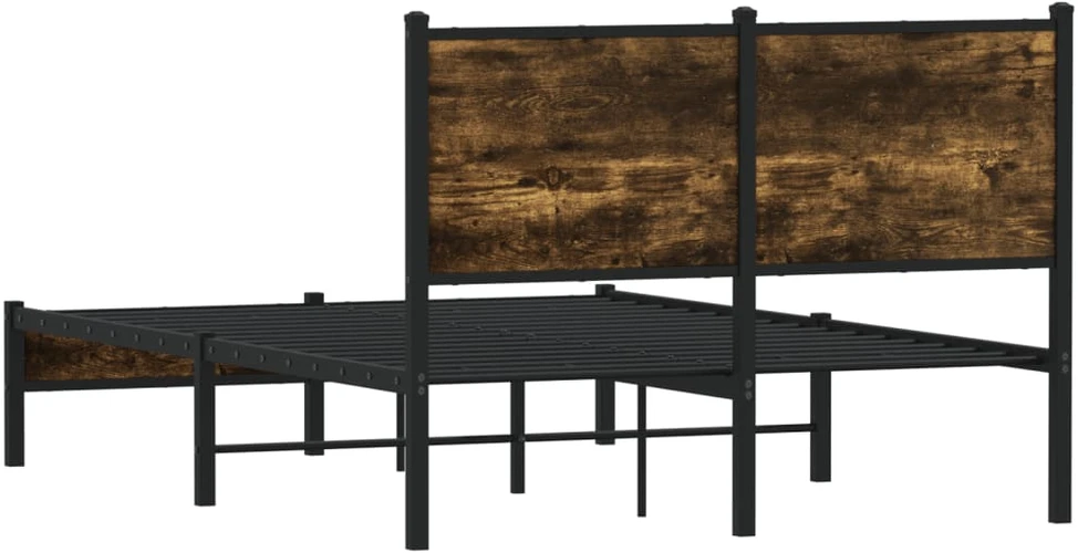 Lovos rėmas be čiužinio, dūminio ąžuolo, 120x200cm, metalas