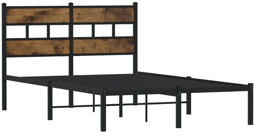 Lovos rėmas be čiužinio, dūminio ąžuolo, 120x200cm, metalas