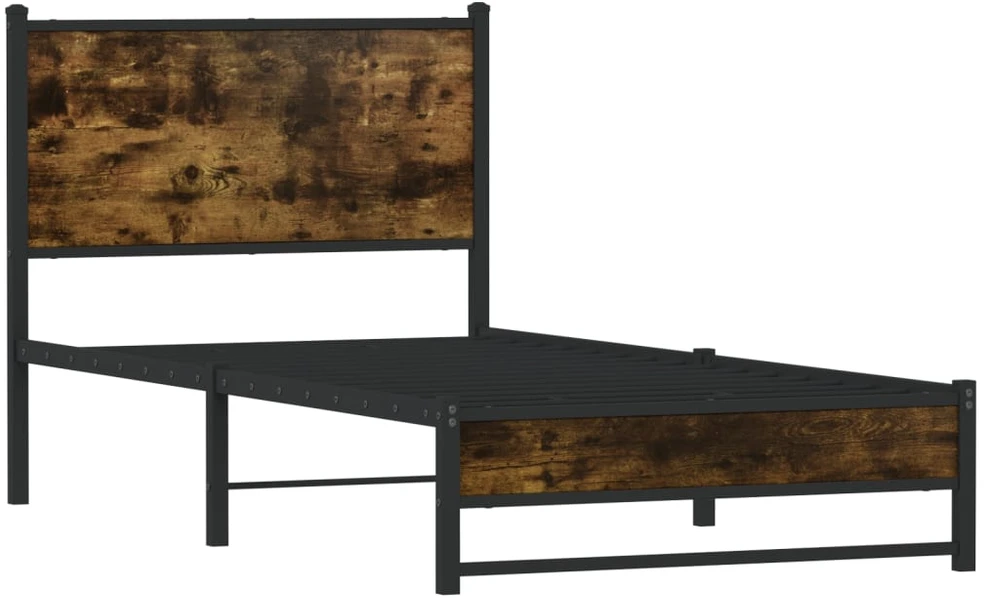 Lovos rėmas be čiužinio, dūminio ąžuolo, 80x200cm, metalas