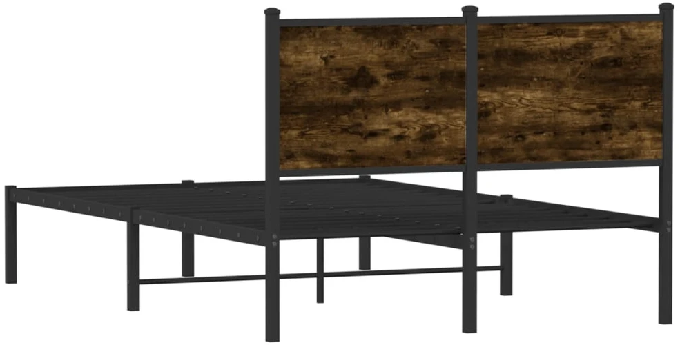 Lovos rėmas be čiužinio, dūminio ąžuolo, 120x190cm, metalas