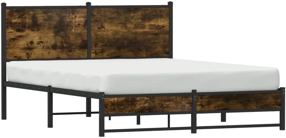 Lovos rėmas be čiužinio, dūminio ąžuolo, 150x200cm, metalas