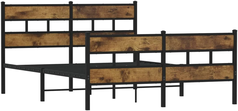 Lovos rėmas be čiužinio, dūminio ąžuolo, 150x200cm, metalas