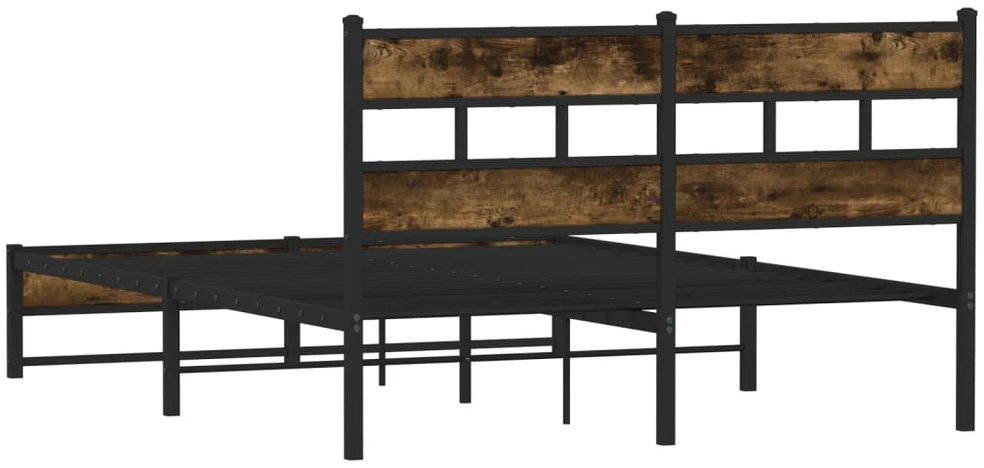 Lovos rėmas be čiužinio, dūminio ąžuolo, 160x200cm, metalas