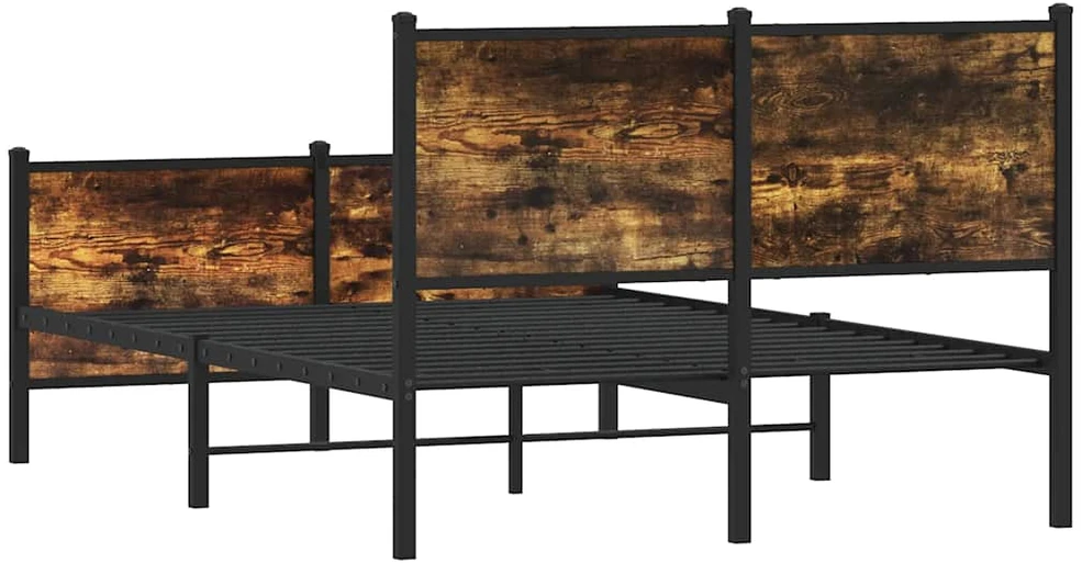 Lovos rėmas be čiužinio, dūminio ąžuolo, 120x190cm, metalas