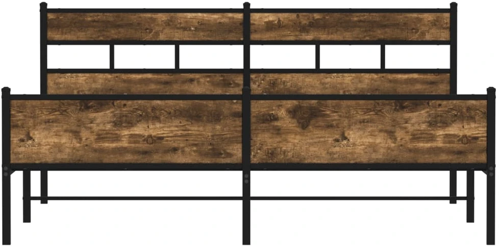 Lovos rėmas be čiužinio, dūminio ąžuolo, 200x200cm, metalas