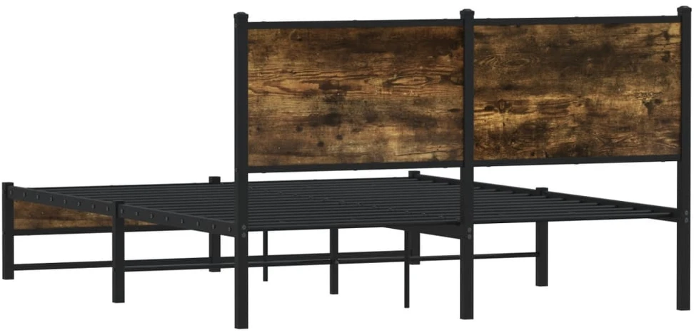 Lovos rėmas be čiužinio, dūminio ąžuolo, 150x200cm, metalas